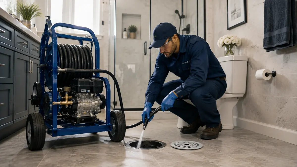 Bathroom Drain Hydro Jetting in Seal Beach